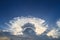 Iridescent pileus cloud or irisation clouds. The beautiful natural phenomenon