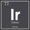 Iridium chemical element, dark square symbol