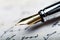 Iridium Point Fountain Pen Lying on the Letter -