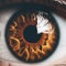 Iris eyes. Eye close-up. Brown eye iris. AI generated