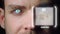 Iris face technology scan person eye research memories with biometrics closeup