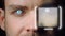 Iris face technology scan person eye research memories with biometrics closeup