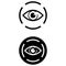 Iris scan vector icon set. ophthalmology illustration sign collection.