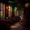 Irish Bar, Old Pub, Ireland Tourist Place, Vintage Europe Restaurant, Abstract Generative Ai Illustration