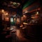 Irish Bar, Old Pub, Ireland Tourist Place, Vintage Europe Restaurant, Abstract Generative Ai Illustration