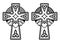Irish Celtic cross with Claddagh ring - heart and hands vector design set - St Patrick`s Day celebration in Ireland