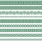 Irish Celtic vector seamless vector pattern set, border and frame collection, green braided ornaments for greeting cards, St Patri