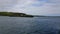 Irish coastline at the west coast of Ireland - wide angle view from the Atlantic Ocean