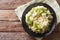 Irish colcannon - mashed potatoes with savoy cabbage closeup. Ho