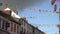 Irish colored flags crossing the street, Kilkenny. Ireland 4k