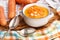 Irish country style carrot soup in a bowl