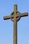 Irish cross against blue sky.