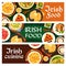 Irish cuisine food of Ireland vector banners set