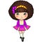 Irish dancing girl in violet traditional dress