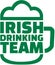 Irish drinking team with beer mug