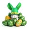 An Irish Easter: A Joyous Festivity Featuring a Charming Irish Easter Bunny and Beautifully Adorned Eggs Inspired by Ireland