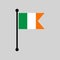 irish flagpole, flag of Ireland simple vector illustration