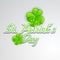 Irish four leaf lucky clovers background