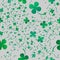 Irish four leaf lucky clovers background for Happy St. Patrick s Day. seamless pattern