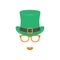 Irish girl in green hat and orange glasses.