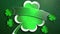 Irish green shamrock with ribbon