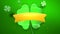 Irish green shamrock with yellow ribbon