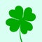 Irish holiday. Saint patricks day 4 leaves clover. Vector illustration .