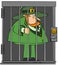 Irish leprechaun behind bars