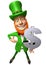 Irish leprechaun with money