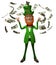 Irish leprechaun with money