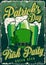 Irish party flyer vintage colorful