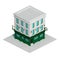 Irish pub building. Isometric projection