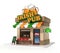 Irish pub mini store 3d rendering