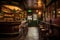 Irish pub wood interior. Generate Ai