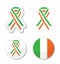 Irish ribbon flag labels - St Patricks Day celebration