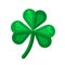 Irish shamrock icon in flat style design. Three leaf clover symbol of Ireland. Vector icon illustration.