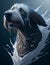 Irish Wolfhound Dog blue background Splash Art 1