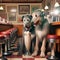 Irish Wolfhound Dogs With Ice Cream Soda