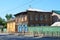 Irkutsk, Russia, August, 29, 2017. The pre-revolutionary architecture. Old wooden house number 13 on the street of Timiryazev in I