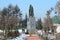 Irkutsk, Russia, March, 09, 2017. The monument to Alexander Vasilyevich Kolchak in Irkutsk in early spring