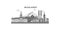 Irland, Dublin city skyline isolated vector illustration, icons