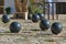 Iron balls in the central square of ancient Monemvasia