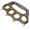 Iron brass knuckles with spikes on an isolated white background. 3d illustration