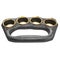 Iron brass knuckles with spikes on an isolated white background. 3d illustration
