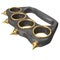 Iron brass knuckles with spikes on an isolated white background. 3d illustration