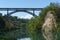 Iron bridge over Adda river at Paderno