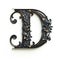 iron casted letter D takes center stage, isolated against a pristine white background.