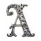 iron casted letter A takes center stage, isolated against a pristine white background.