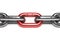 Iron chain with red link