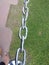 Iron chain silver with green grass